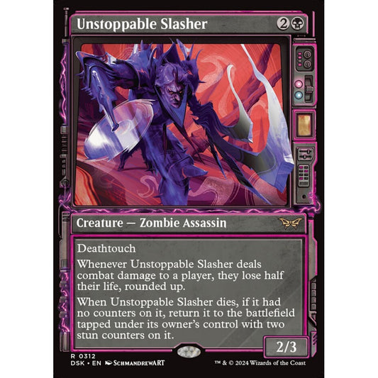 Unstoppable Slasher, 312, rare, Magic: The Gathering, Duskmourn: House of Horror