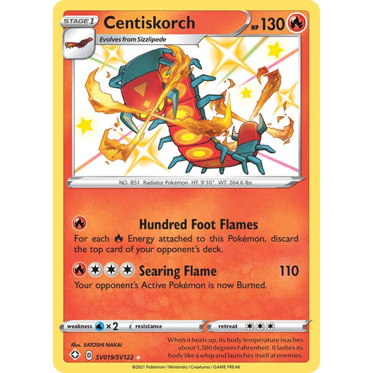 Centiskorch Rare Shiny SV019/SV122 Pokemon Card Game Shining Fates