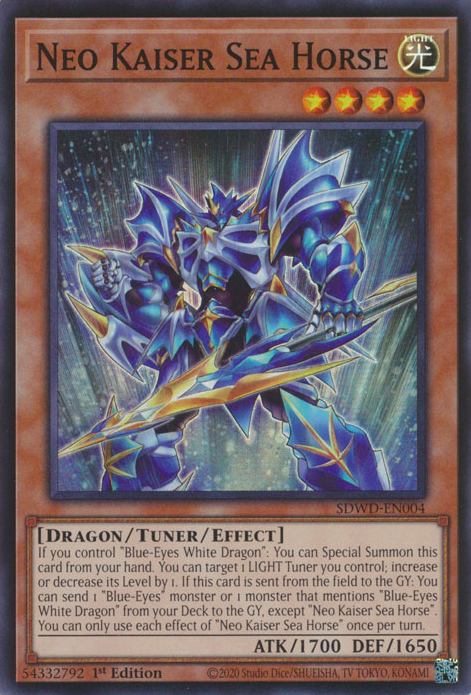 Neo Kaiser Sea Horse SDWD-EN004 Super Super Rare Yu-Gi-Oh Structure Deck: Blue-Eyes White Destiny in Art