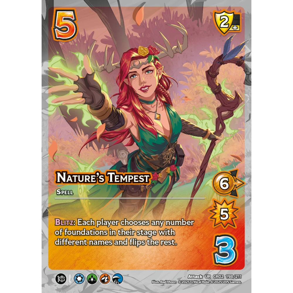 Nature's Tempest, 198/211, CR02, Universus, Critical Role: Heroes Of Exandria, Attack, UR