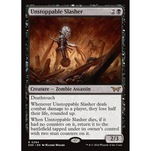 Unstoppable Slasher, 294, rare, Magic: The Gathering, Duskmourn: House of Horror