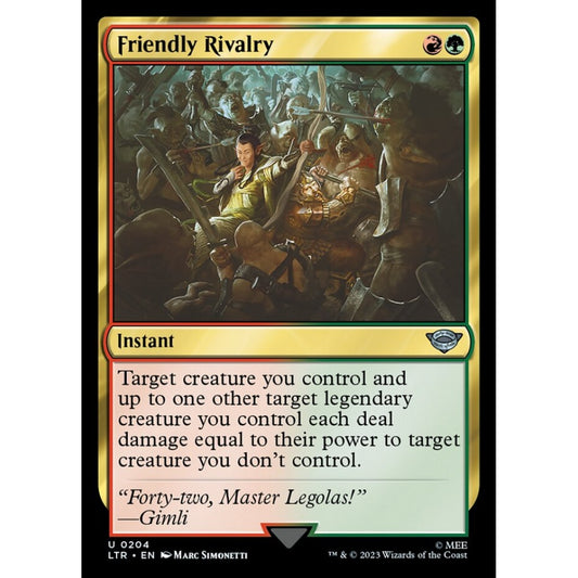 Friendly Rivalry, uncommon, 204, Magic the Gathering, The Lord of the Rings: Tales of Middle-earth