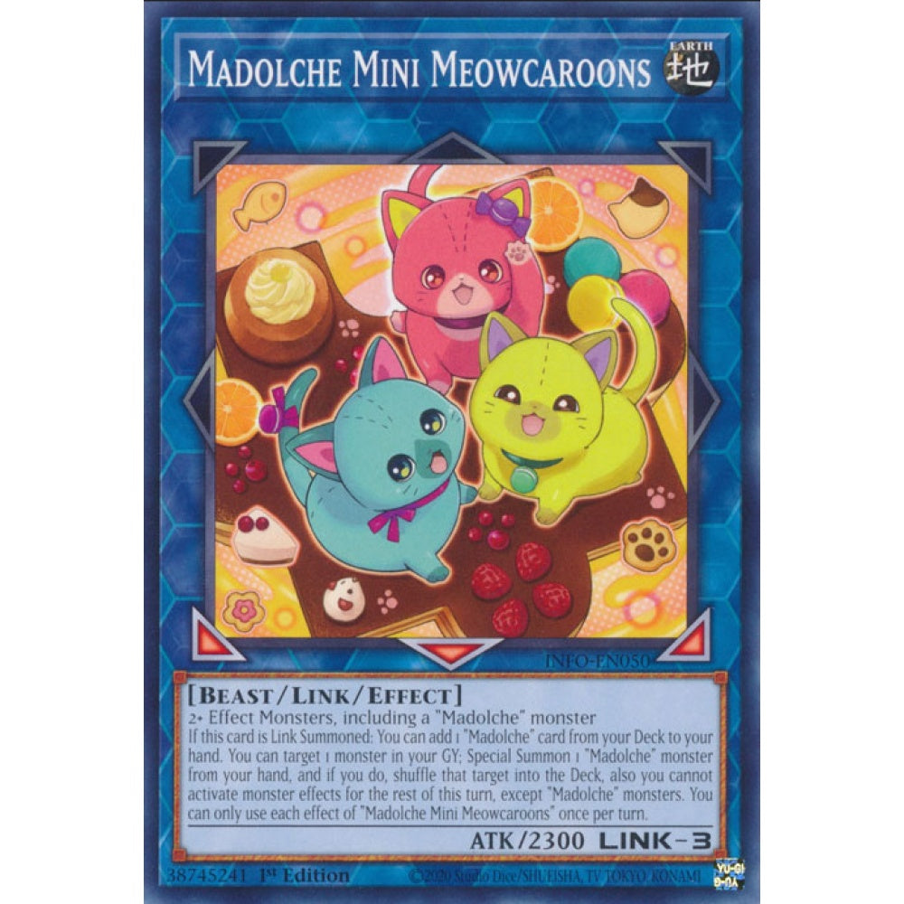 Madolche Mini Meowcaroons, INFO-EN050, Common, Yu-Gi-Oh!, The Infinite Forbidden