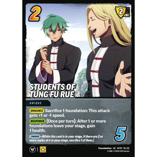 Students of Tung Fu Rue 16/22 KF01 Universus The King of Fighters XV: Challenger Series: Team Hero Foundation UC