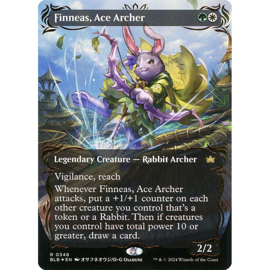 Finneas, Ace Archer, 348, rare, Magic: The Gathering, Bloomburrow
