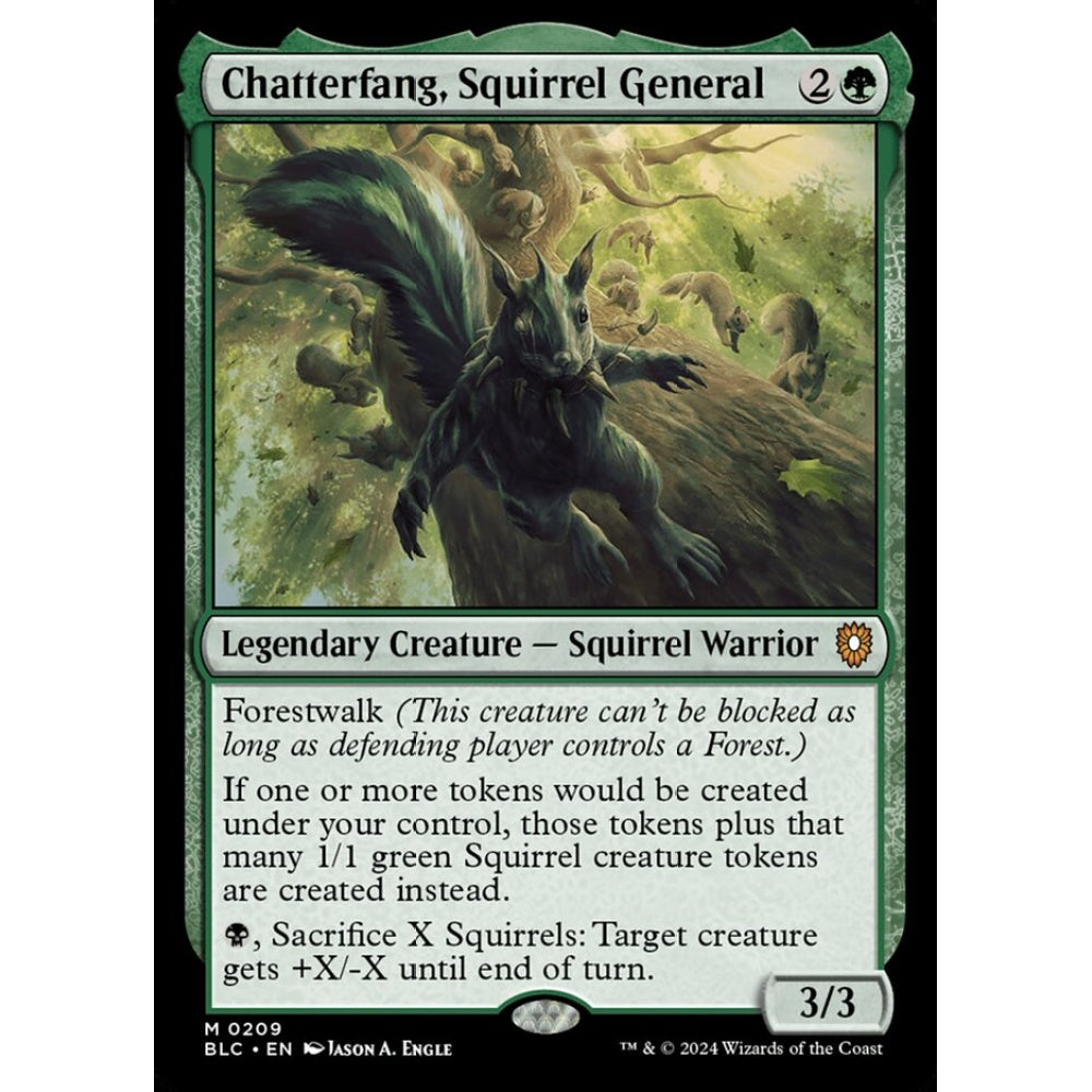Chatterfang, Squirrel General, 209, mythic, Magic: The Gathering, Bloomburrow