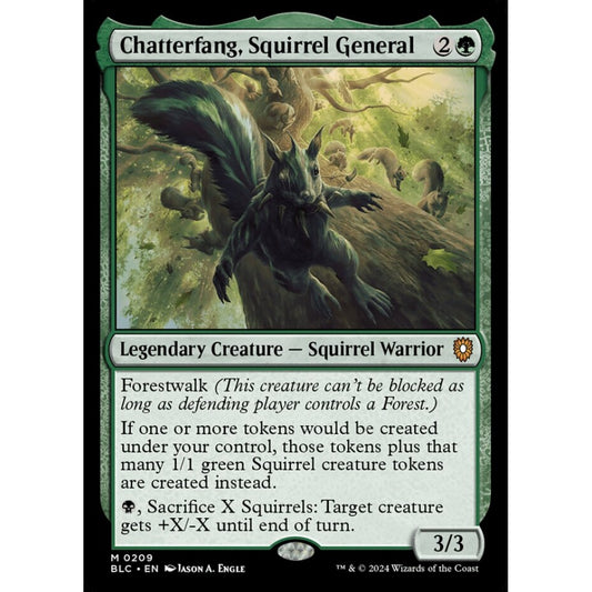 Chatterfang, Squirrel General, 209, mythic, Magic: The Gathering, Bloomburrow