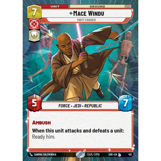 Mace Windu, 412, L, Star Wars Unlimited, Sparks Of Rebellion