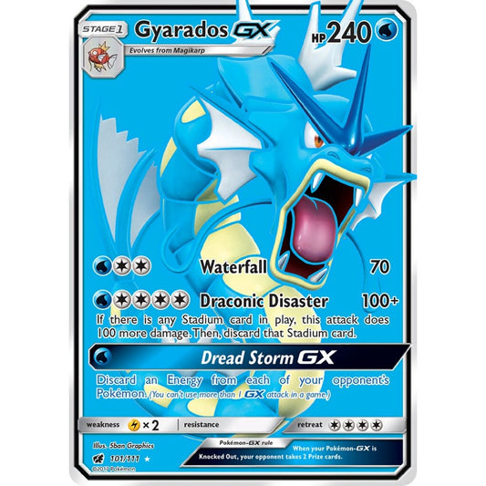 Gyarados-GX Rare Ultra 101/111 Pokemon Card Game Crimson Invasion