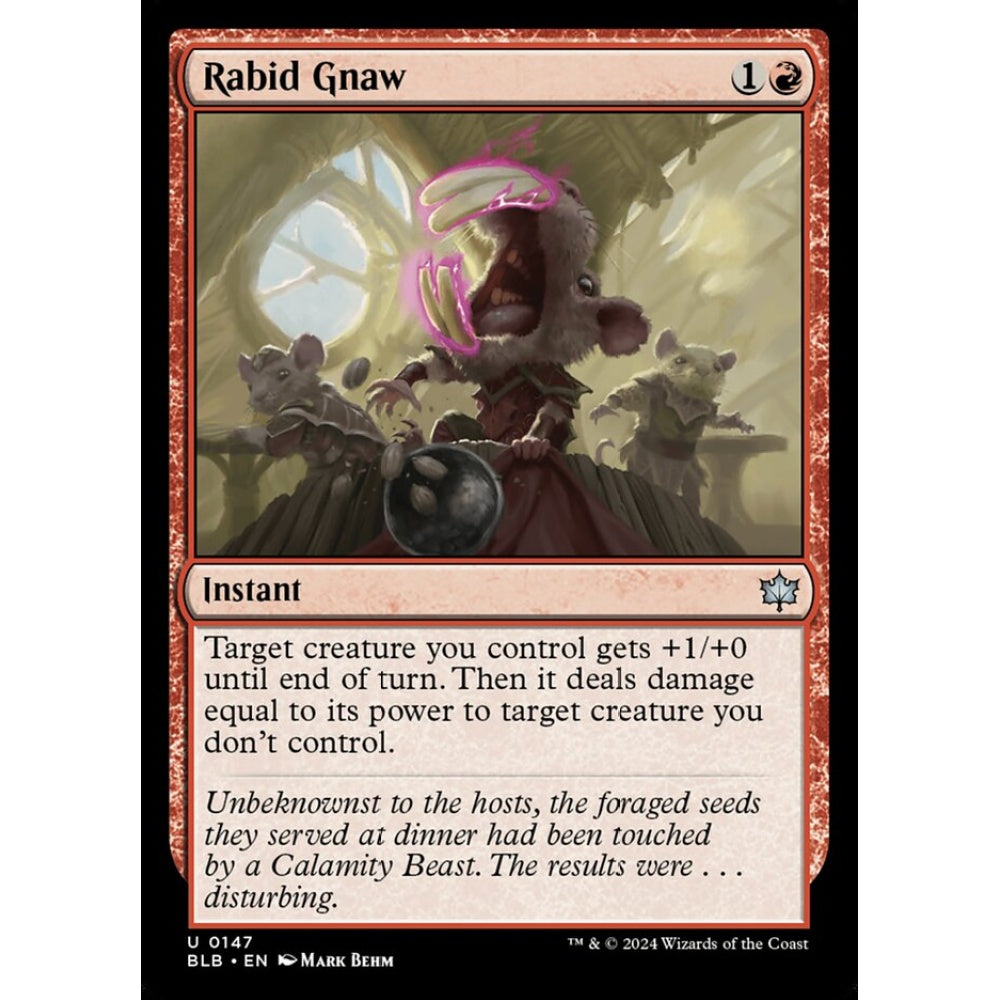 Rabid Gnaw, 147, uncommon, Magic: The Gathering, Bloomburrow