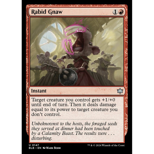 Rabid Gnaw, 147, uncommon, Magic: The Gathering, Bloomburrow