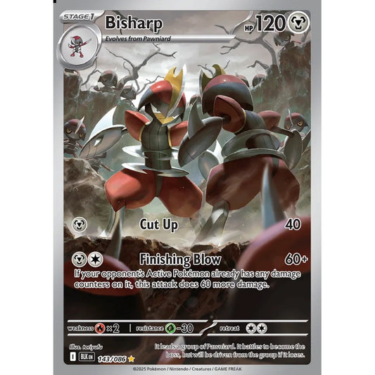 Bisharp Illustration Rare 143/086 Pokemon Card Game Black Bolt