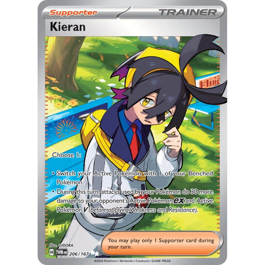 Kieran Ultra Rare 206/167 Pokemon Card Game Twilight Masquerade