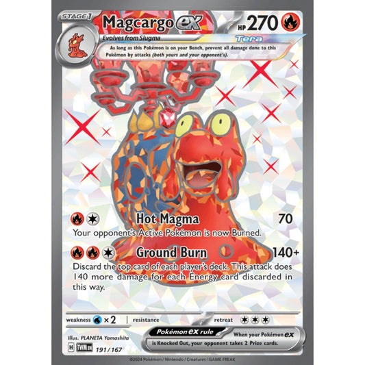 Magcargo ex Full Art 191/167 Pokemon Card Game Twilight Masquerade