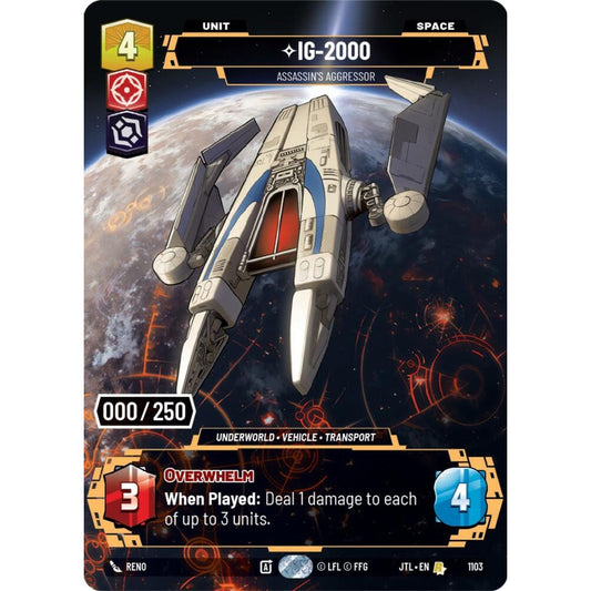 IG-2000, R, JTL 1103) Prestige Serialized, Star Wars Unlimited