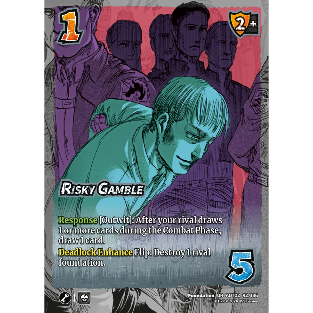 Risky Gamble, 92/186, UR, UniVersus, Attack on Titan: Origins of Power