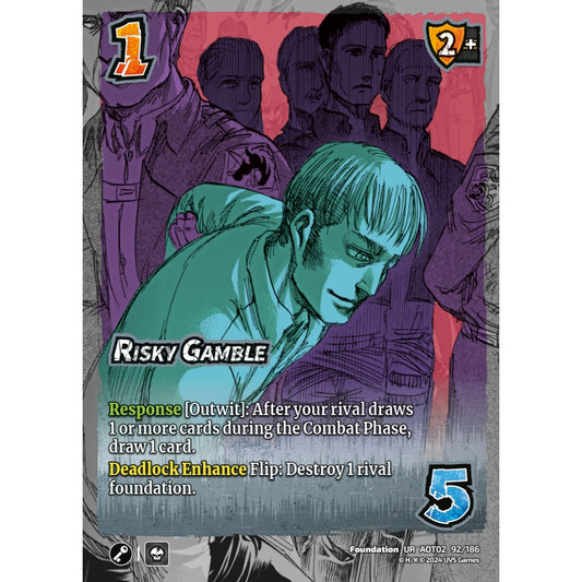 Risky Gamble, 92/186, UR, UniVersus, Attack on Titan: Origins of Power