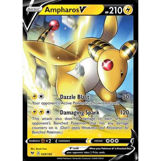 Ampharos V Double Rare 049/185 Pokemon Card Game Vivid Voltage