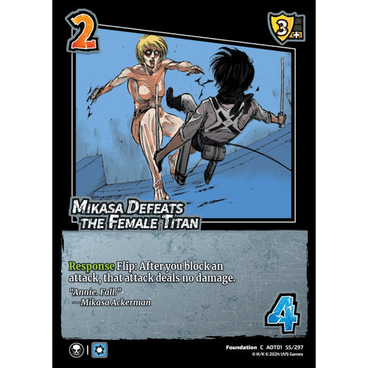 Mikasa Defeats the Female Titan, 55/297, C, UniVersus, Attack on Titan: Battle for Humanity