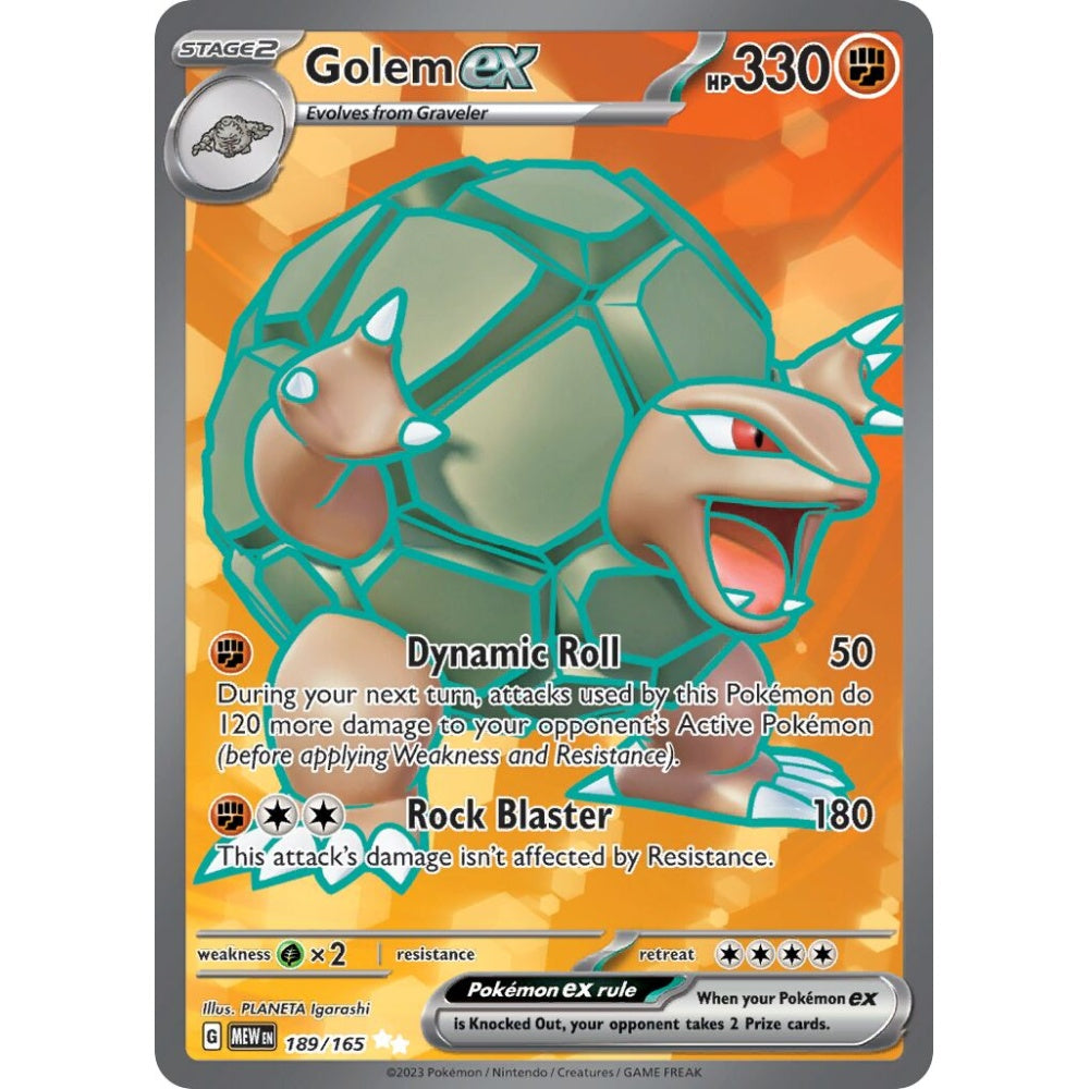 Golem ex Ultra Rare 189/165 Pokemon Card Game Pokémon 151