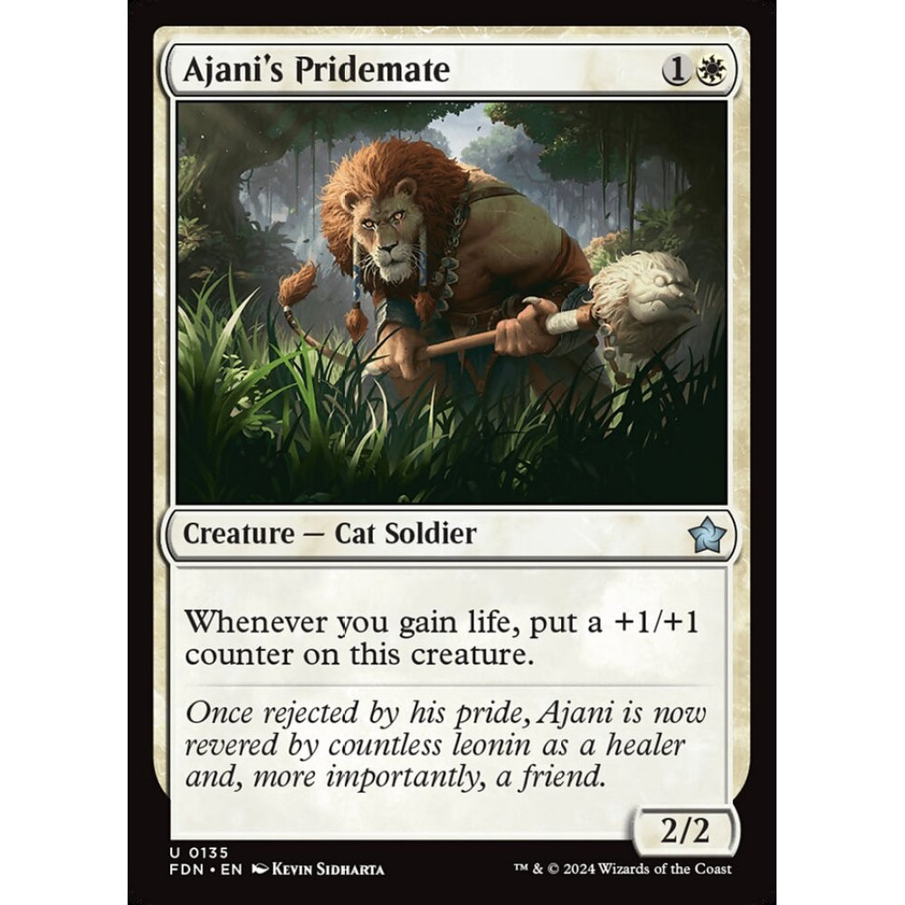 Ajani's Pridemate, 135, uncommon, Magic: The Gathering, Foundations