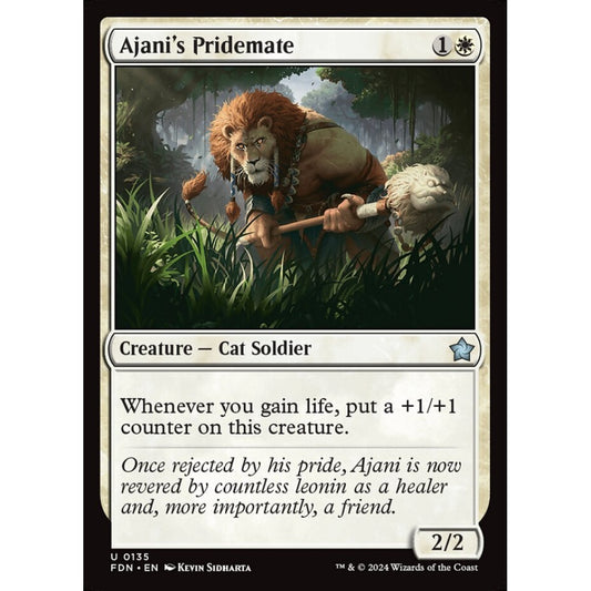 Ajani's Pridemate, 135, uncommon, Magic: The Gathering, Foundations