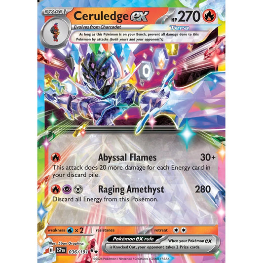 Ceruledge ex Double Rare 036/191 Pokemon Card Game Surging Sparks