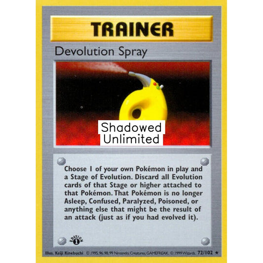 Devolution Spray Rare 72/102 Pokemon Card Game Base Set