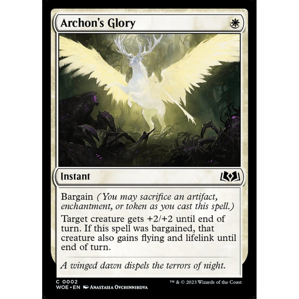 Archon's Glory, common, 2, Magic the Gathering, Wilds of Eldraine