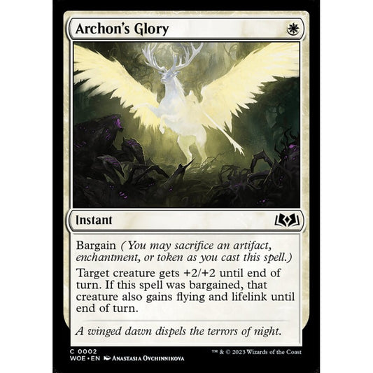 Archon's Glory, common, 2, Magic the Gathering, Wilds of Eldraine