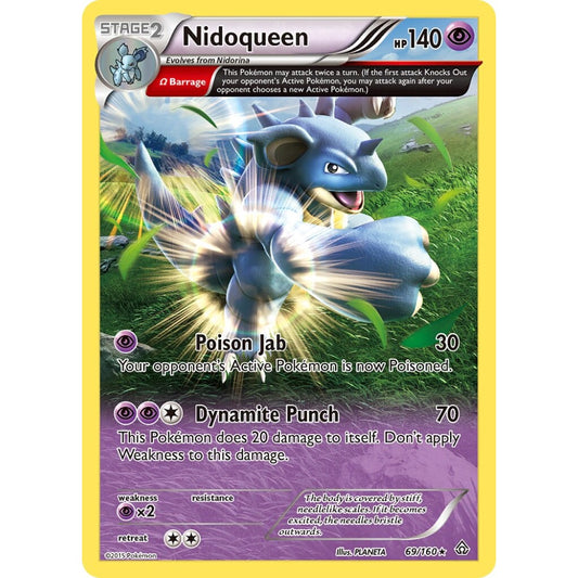 Nidoqueen Rare 69/160 Pokemon Card Game Primal Clash
