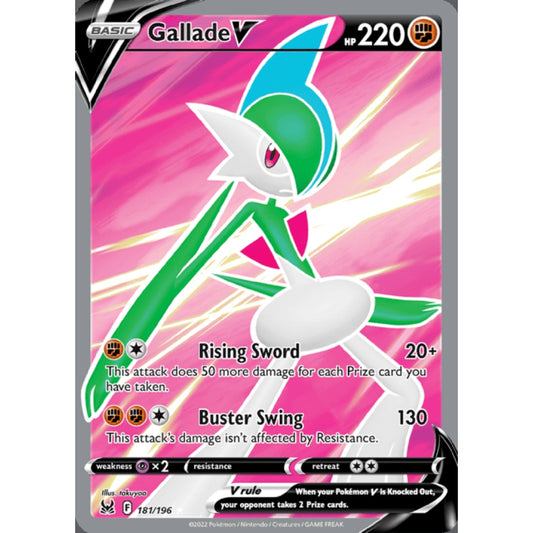 Gallade V Full Art 181/196 Pokemon Card Game Lost Origins