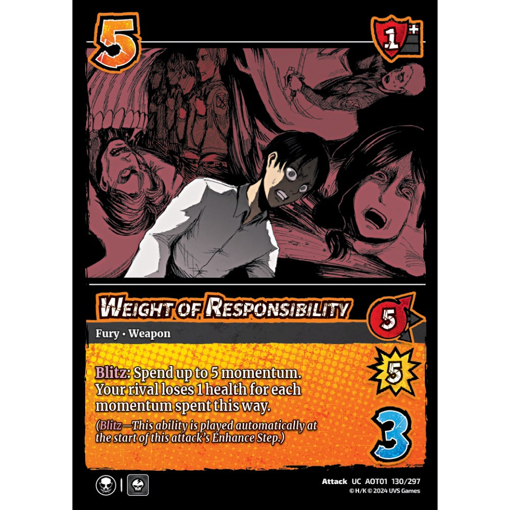Weight of Responsibility, 130/297, UC, UniVersus, Attack on Titan: Battle for Humanity