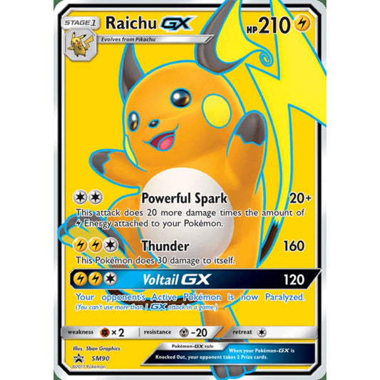 Raichu-GX Black Star Promo SM90 Pokemon Card Game Sun & Moon Promos