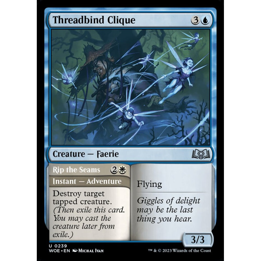 Threadbind Clique // Rip the Seams, uncommon, 239, Magic the Gathering, Wilds of Eldraine
