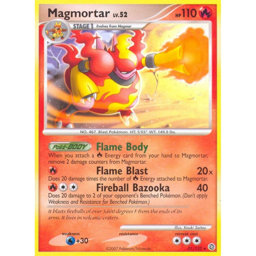 Magmortar Rare 31/132 Pokemon Card Game Secret Wonders