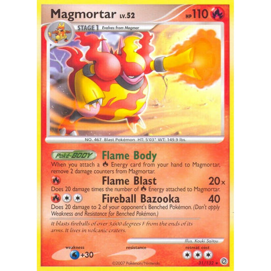 Magmortar Rare 31/132 Pokemon Card Game Secret Wonders