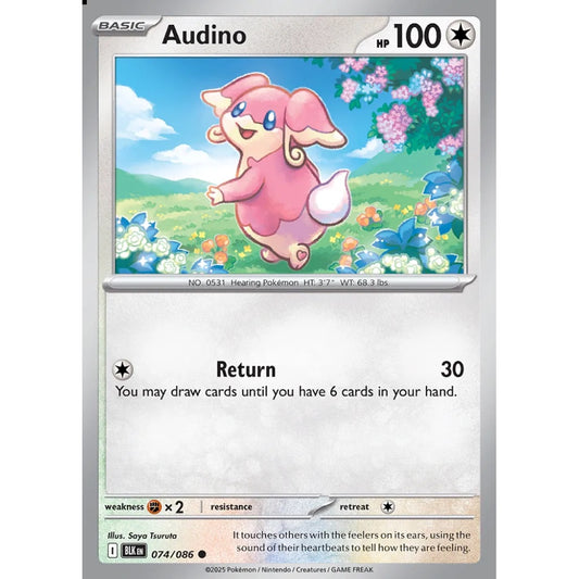 Audino Common 074/086 Pokemon Card Game Black Bolt