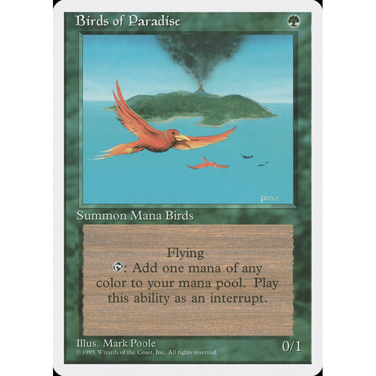 Birds of Paradise rare 234 Magic the Gathering Fourth Edition