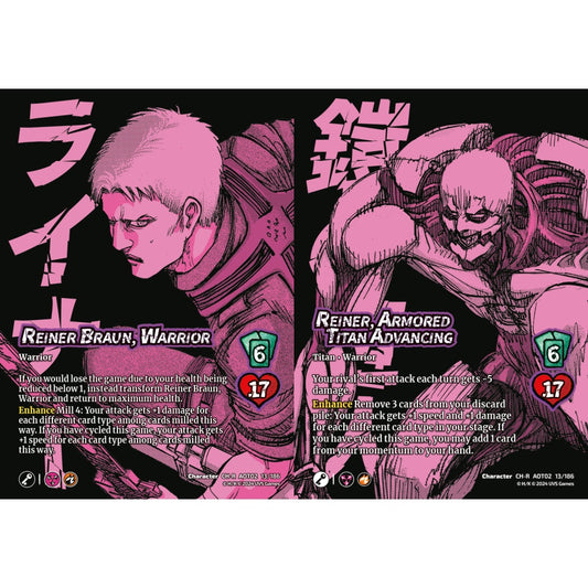 Reiner Braun, Warrior, 13/186, AOT02, Universus, Attack on Titan: Origins of Power, Character, CH-R