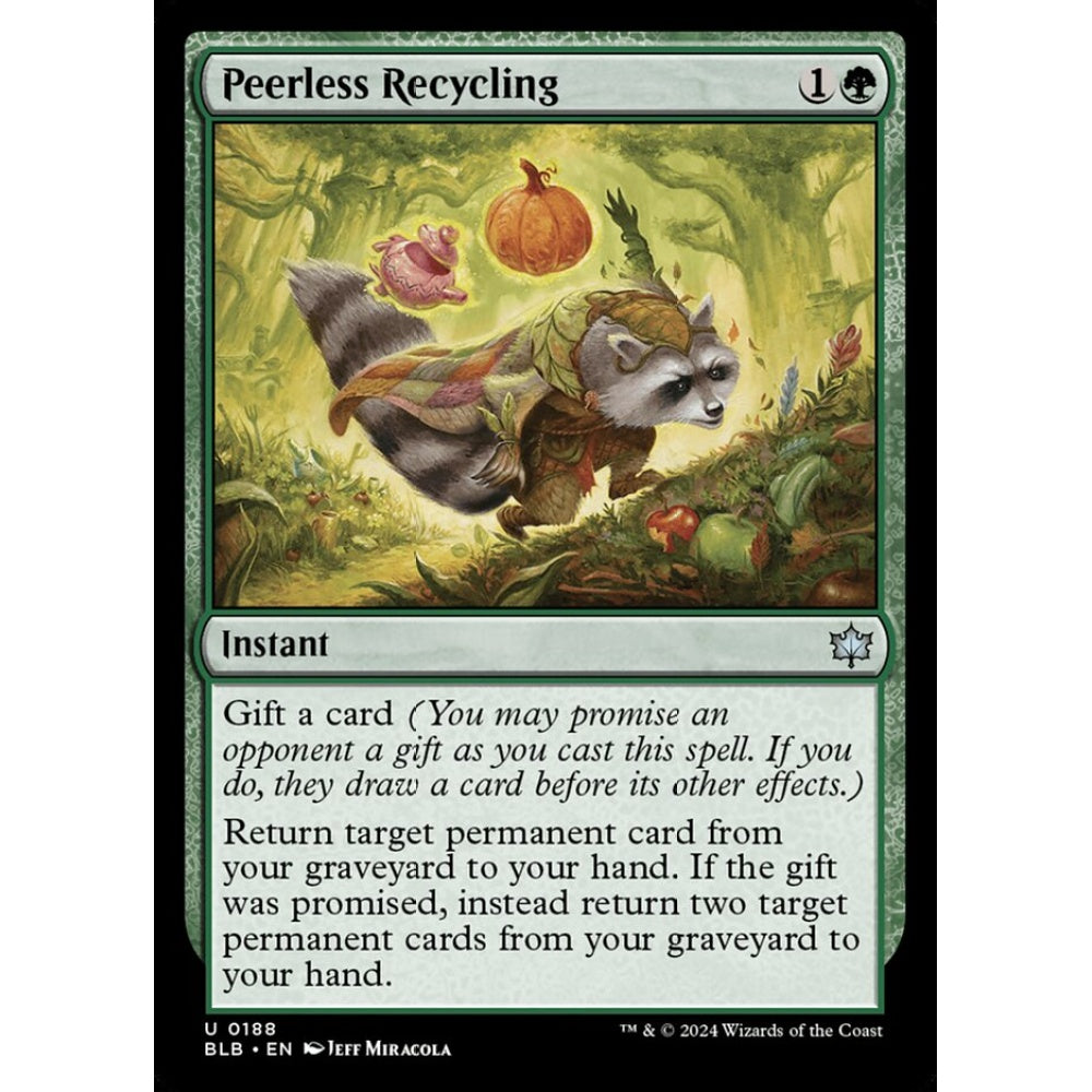 Peerless Recycling, 188, uncommon, Magic: The Gathering, Bloomburrow