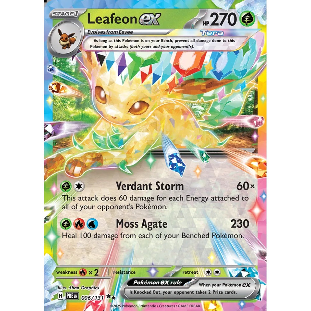 Leafeon ex Double Rare 006/131 Pokemon Card Game Prismatic Evolutions