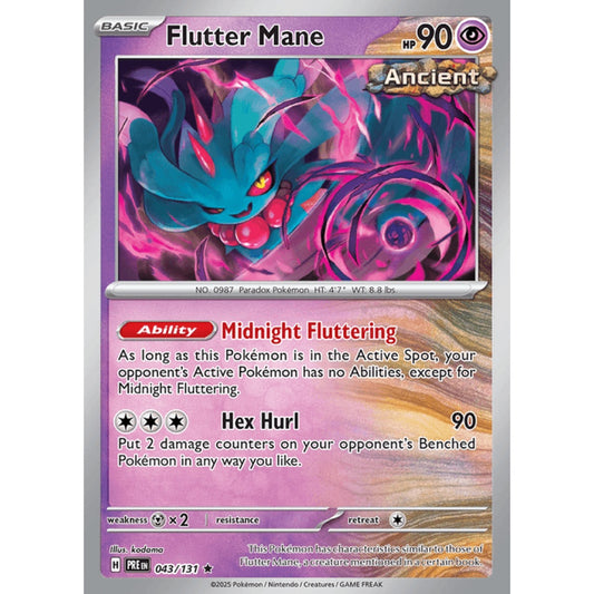 Flutter Mane Rare 043/131 Pokemon Card Game Prismatic Evolutions