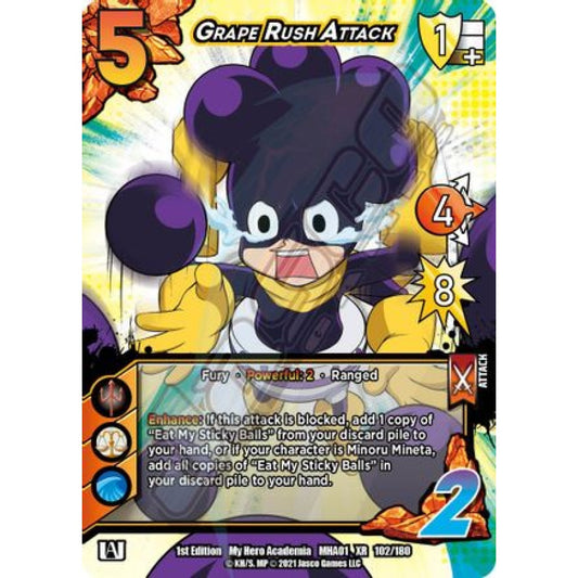 Grape Rush Attack, 102/180, XR, UniVersus, MHA01 My Hero Academia