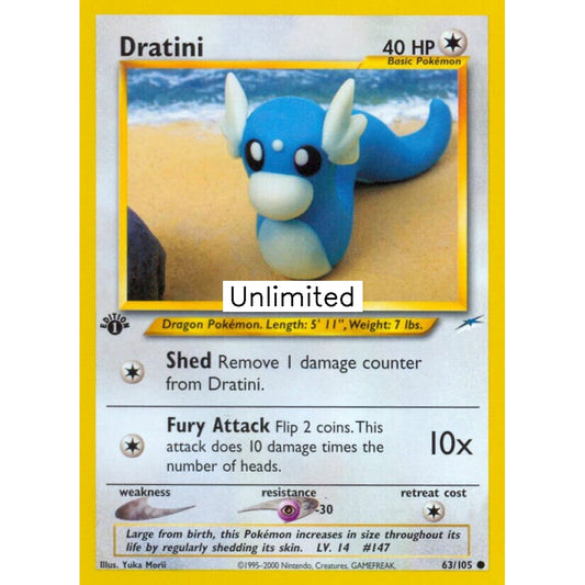 Dratini Common 63/105 Pokemon Card Game Neo Destiny