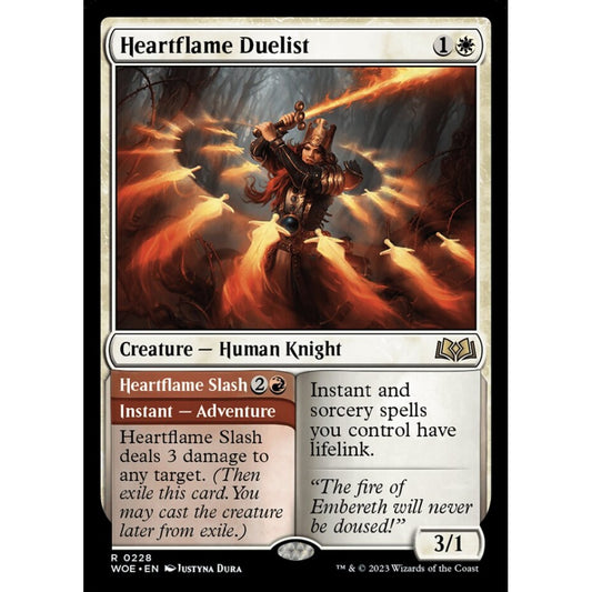 Heartflame Duelist // Heartflame Slash, rare, 228, Magic the Gathering, Wilds of Eldraine