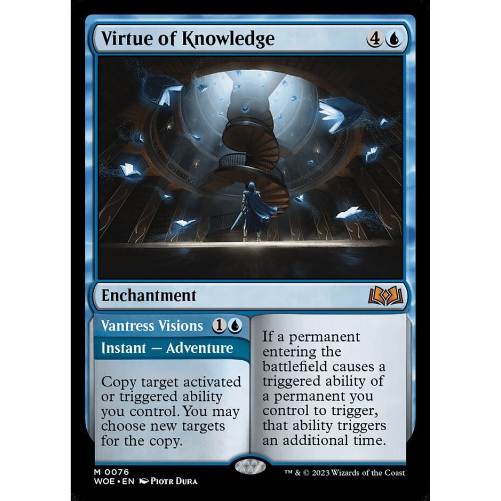 Virtue of Knowledge // Vantress Visions, mythic, 76, Magic the Gathering, Wilds of Eldraine