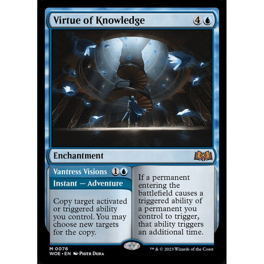 Virtue of Knowledge // Vantress Visions, mythic, 76, Magic the Gathering, Wilds of Eldraine