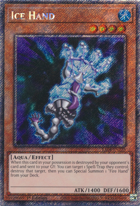 Ice Hand RA04-EN225 QCR Quarter Century Secret Rare Yu-Gi-Oh Quarter Century Stampede in Art