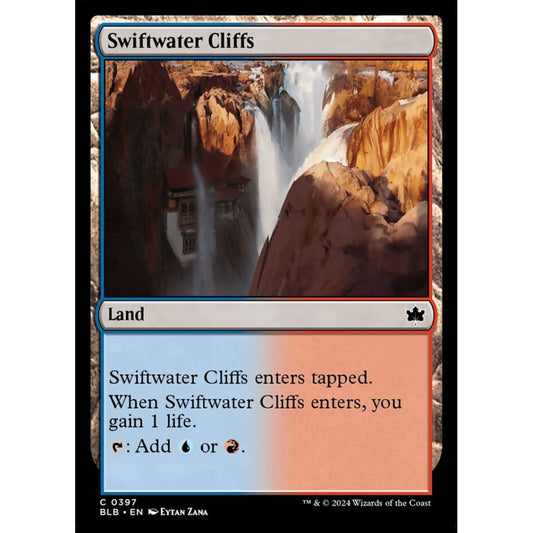 Swiftwater Cliffs, 397, common, Magic: The Gathering, Bloomburrow